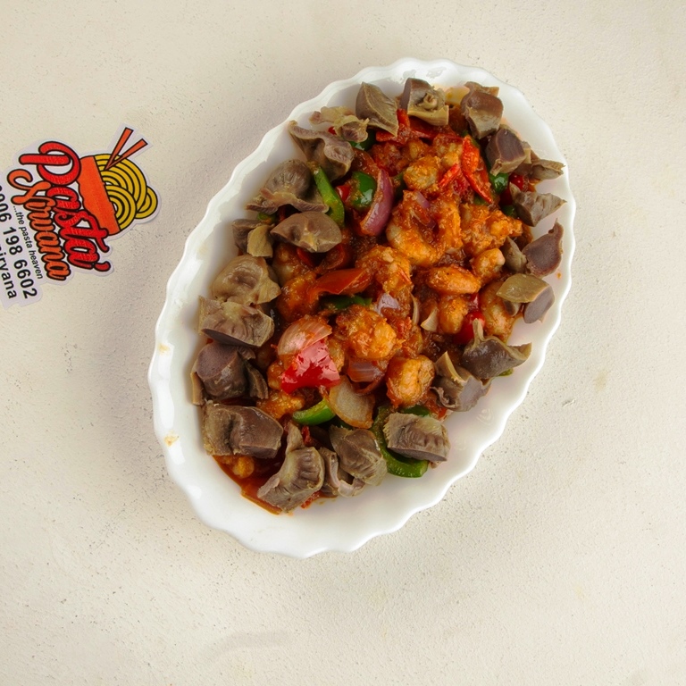 Shrimps and Gizzard sauce 