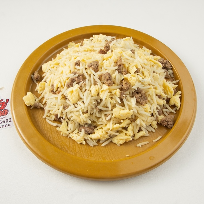 Egg and minced meat rice 