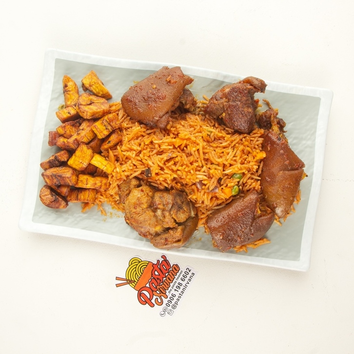 Jollof Rice with Goat meat 