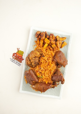 Jollof Rice with Goat meat 